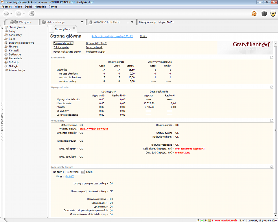 InsERT Gratyfikant GT - strona główna