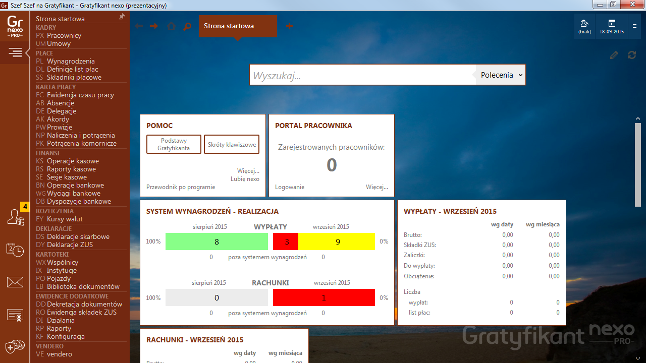 InsERT Gratyfikant NEXO PRO - strona starowa