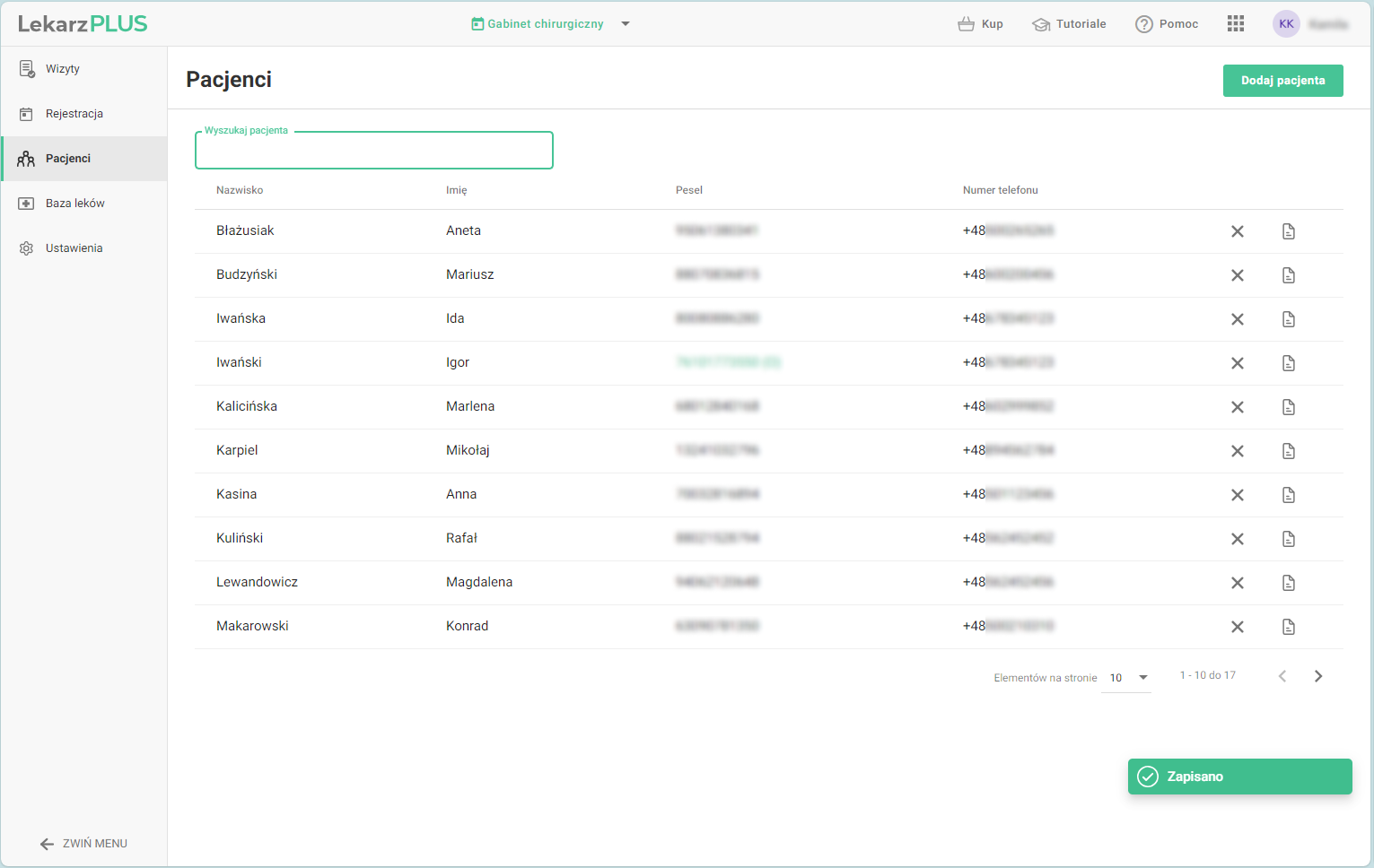 Lekarz PLUS - pacjenci