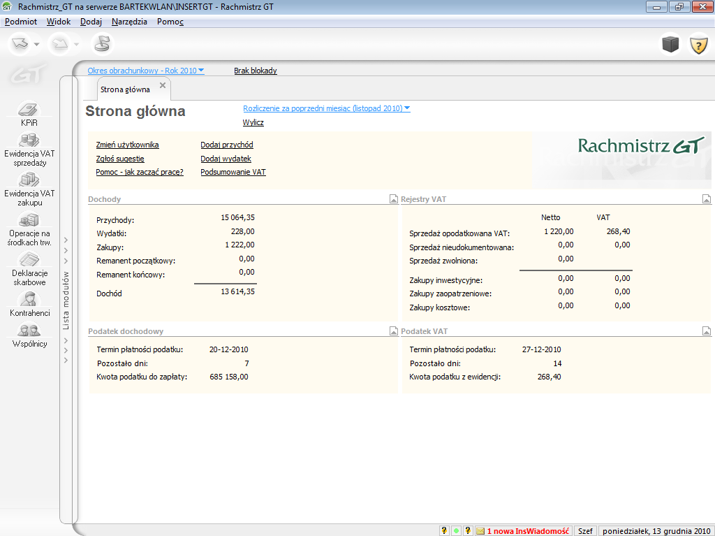 InsERT Rachmistrz GT - strona główna