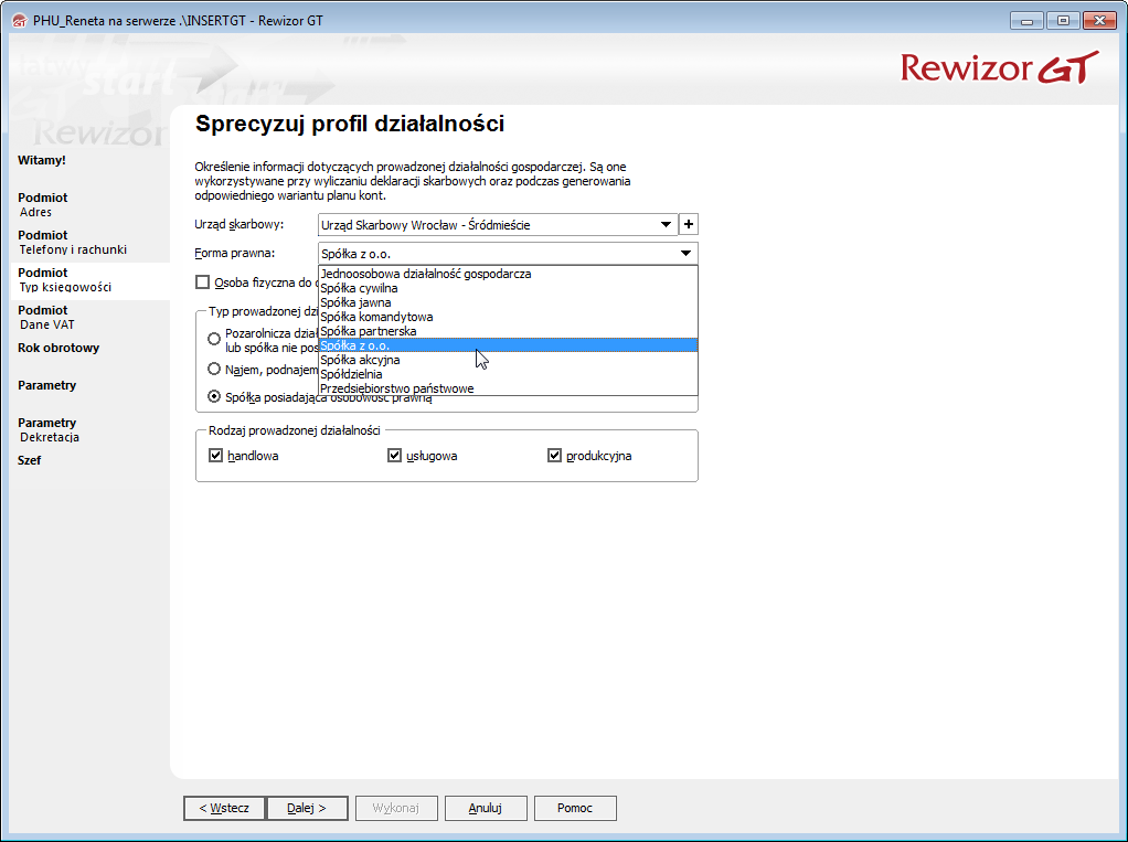 InsERT Rewizor GT - kreator wdrożeniowy
