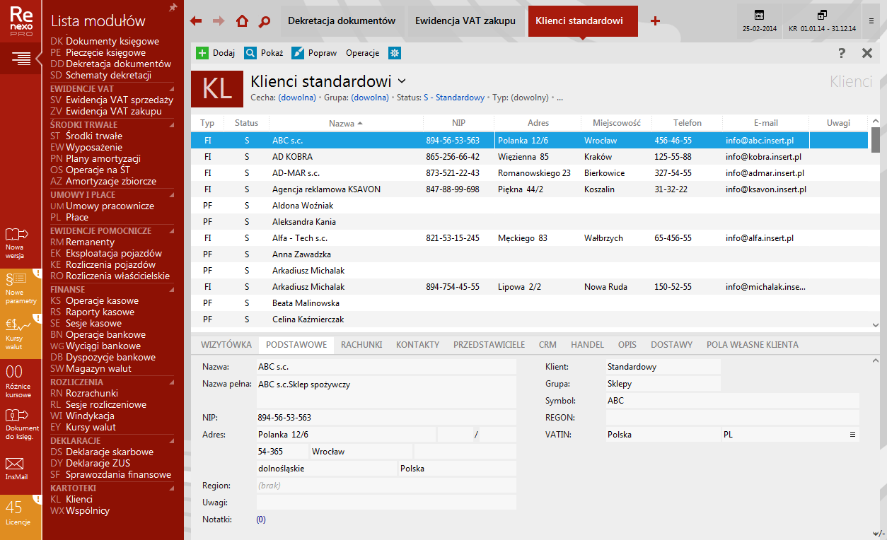 InsERT Rewizor NEXO PRO - klienci